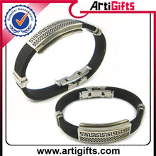 Best quality wholesale silicone bracelet with logo metal clasp